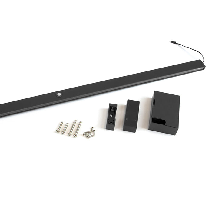 Garderobenstange mit LED-Licht Castor, mit abnehmbare Batterie und Bewegungssensor, L1.008mm, Kunststoff und Aluminium, Tiefschwarz lackiert