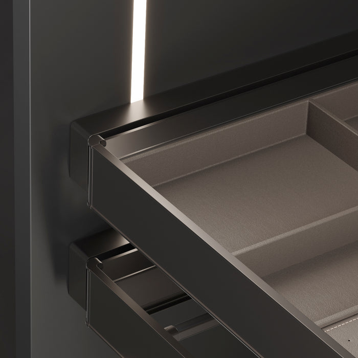 Emuca NEU | Satz von 2 Seitlicher Abstandshalter für Quartz -Rahmen, Kunststoff, Titanium