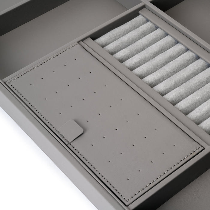 Organisationsschublade für Schränke und Kommoden Quartz, 640 (M80), Öko-Leder und Holz, Titanium