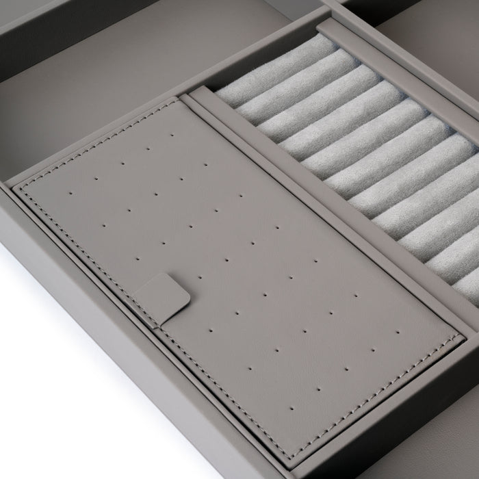 Emuca NEU | Organisationsschublade für Schränke und Kommoden Quartz, 540 (M70), Öko-Leder und Holz, Titanium