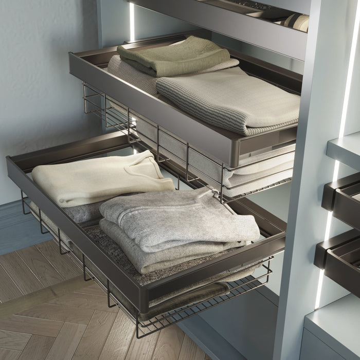 Satz Schublade und ahmen für Schrank Quartz, mit Softclose-Vollauszug, Modul 60cm, Titanium