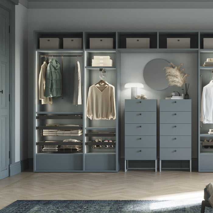 Satz Schublade und ahmen für Schrank Quartz, mit Softclose-Vollauszug, Modul 60cm, Titanium