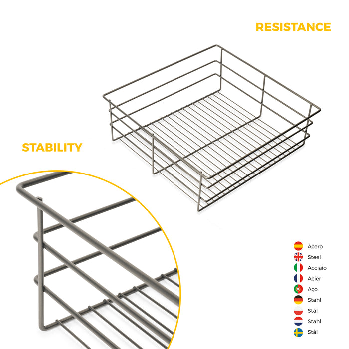 Emuca NEU | Satz Schublade und ahmen für Schrank Quartz, mit Softclose-Vollauszug, Modul 60cm, Titanium