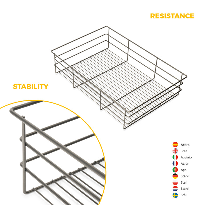 Emuca NEU | Satz Schublade und ahmen für Schrank Quartz, mit Softclose-Vollauszug, Modul 80cm, Titanium