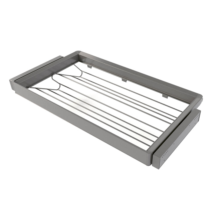 Emuca NEU | Satz aus Schuhschublade und ahmen für Schrank Quartz, mit Soft-Close- und Vollauszugsschienen, Modul 90 cm, Titan-Oberfläche