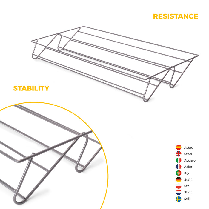 Emuca NEU | Satz aus Schuhschublade und ahmen für Schrank Quartz, mit Soft-Close- und Vollauszugsschienen, Modul 90 cm, Titan-Oberfläche