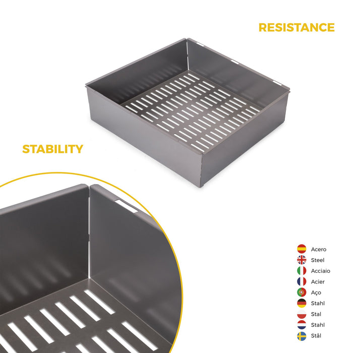 Satz aus Metallkasten und ahmen für Schrank Quartz, mit Soft-Close- und Vollauszugsschienen, Modul 60cm, Titanium
