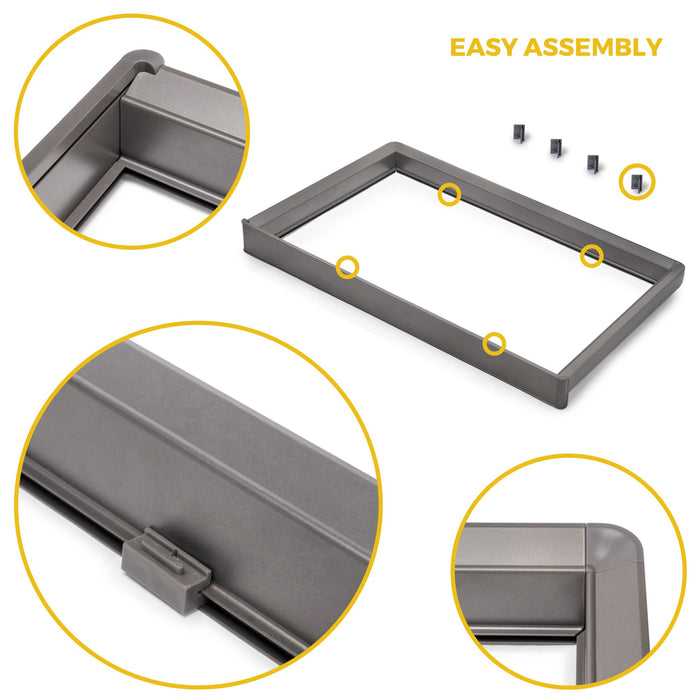 Satz aus Metallkasten und ahmen für Schrank Quartz, mit Soft-Close- und Vollauszugsschienen, Modul 80cm, Titanium