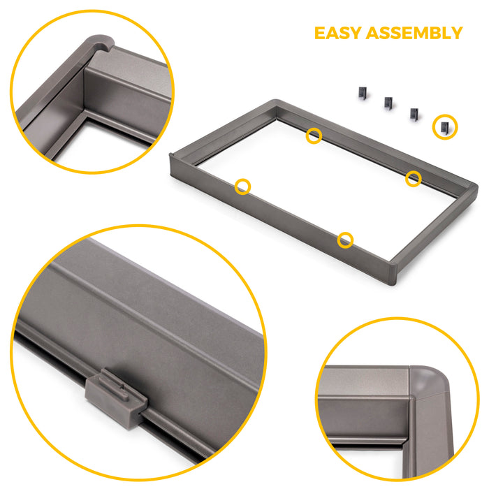 Emuca NEU | Satz aus Metallkasten und ahmen für Schrank Quartz, mit Soft-Close- und Vollauszugsschienen, Modul 70cm, Titanium