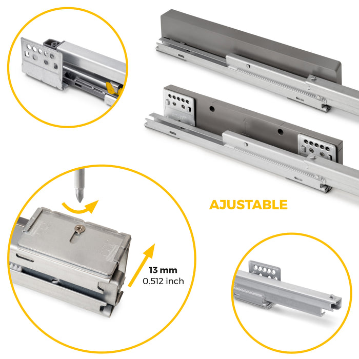 Emuca NEU | Satz aus Metallkasten und ahmen für Schrank Quartz, mit Soft-Close- und Vollauszugsschienen, Modul 80cm, Titanium