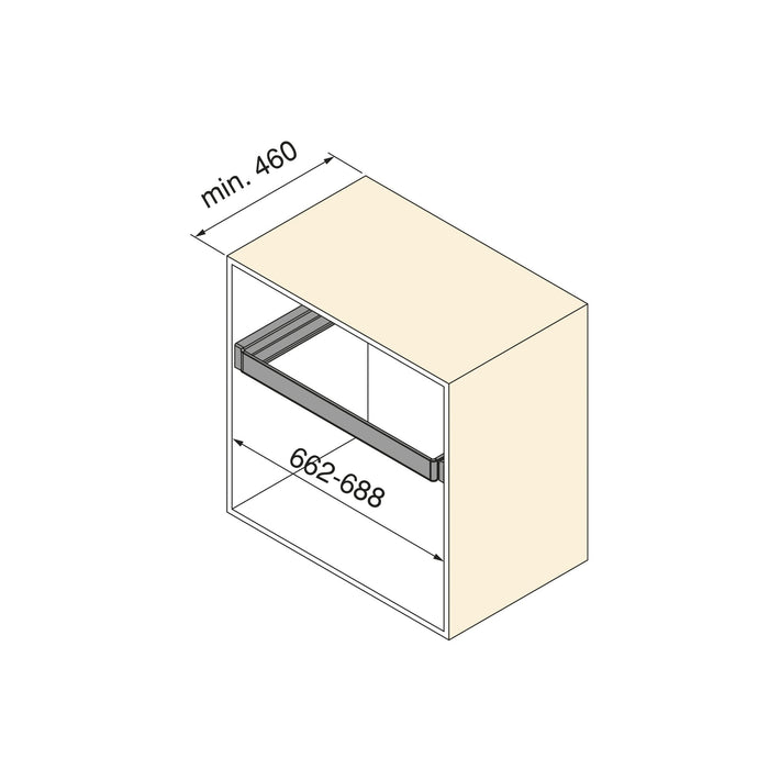 Satz aus 7-Stangen-Hosenhalter und ahmen für Schrank Quartz, mit Soft-Close- und Vollauszugsschienen, Modul 70 cm, Titan-Oberfläche