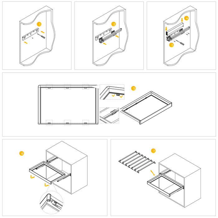 Emuca NEU | Satz aus 7-Stangen-Hosenhalter und ahmen für Schrank Quartz, mit Soft-Close- und Vollauszugsschienen, Modul 80 cm, Titan-Oberfläche