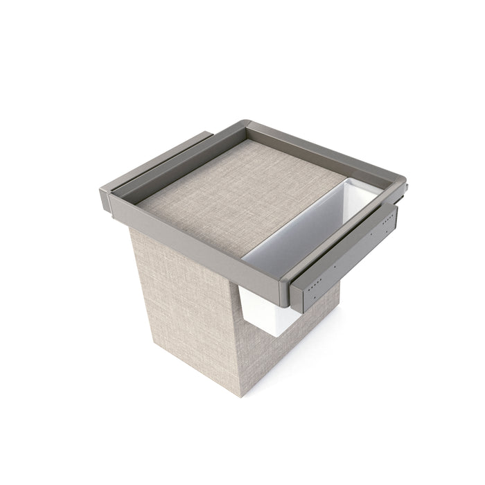 Emuca NEU | Satz aus Hilfstablett, Wäschekorb und ahmen für Schrank Quartz, mit Soft-Close- und Vollauszugsschienen, Modul 60 cm, Titan-Oberfläche