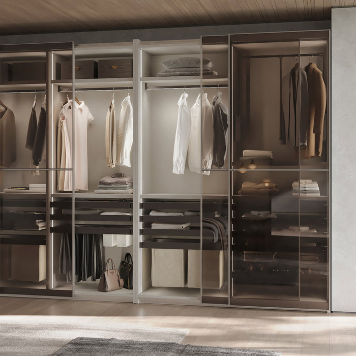 Emuca NEU | Satz aus Hilfstablett, Wäschekorb und ahmen für Schrank Quartz, mit Soft-Close- und Vollauszugsschienen, Modul 70 cm, Titan-Oberfläche