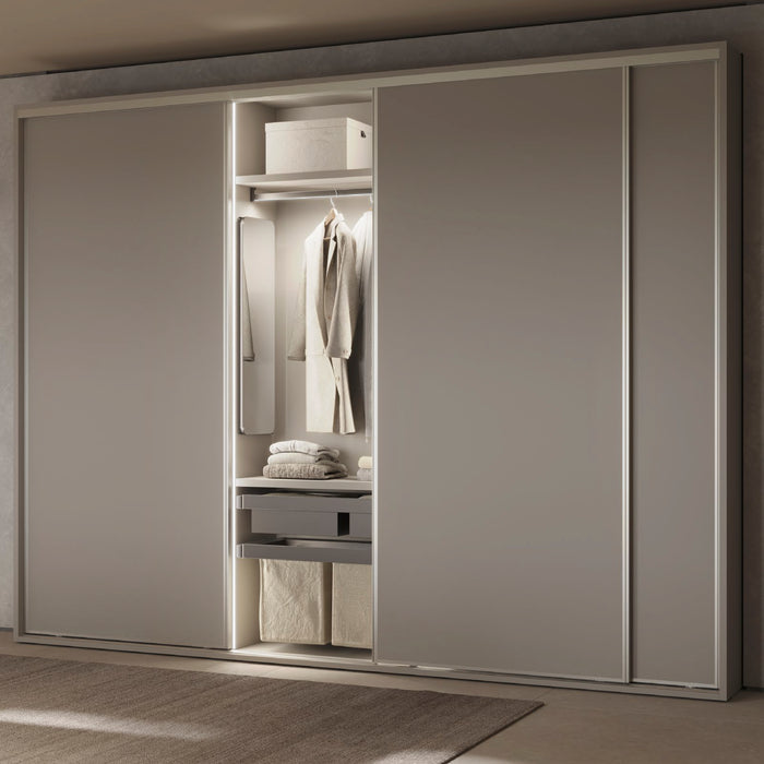 Emuca NEU | Satz aus Hilfstablett, Wäschekorb und ahmen für Schrank Quartz, mit Soft-Close- und Vollauszugsschienen, Modul 70 cm, Titan-Oberfläche