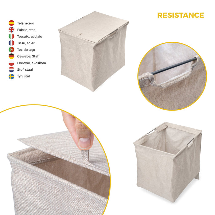 Satz aus Hilfstablett, Wäschekorb und ahmen für Schrank Quartz, mit Soft-Close- und Vollauszugsschienen, Modul 60 cm, Titan-Oberfläche