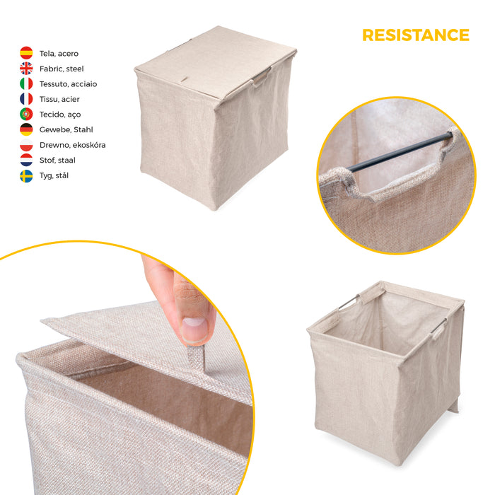 Emuca NEU | Satz aus 2 Hilfstablett, 1 Wäschekorb und ahmen für Schrank Quartz, mit Soft-Close- und Vollauszugsschienen, Modul 60 cm, Titan-Oberfläche