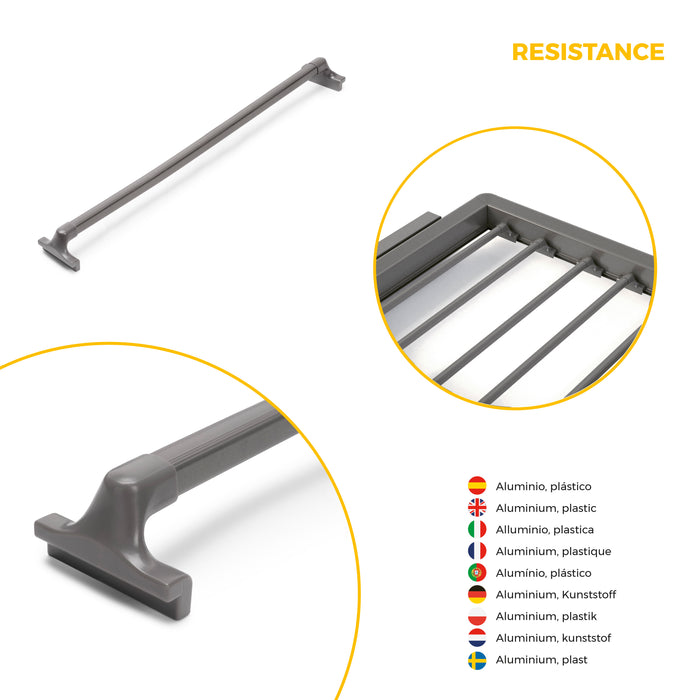 Emuca NEU | Satz aus 7-Stangen-Hosenhalter, Wäschekorb und ahmen für Schrank Quartz, mit Soft-Close- und Vollauszugsschienen, Modul 80 cm, Titan-Oberfläche