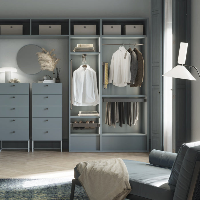 Satz von 2 runde Korpusschienen D.28mm Länge 0,75m mit Halterungen, Aluminium und Zamak, Titanium