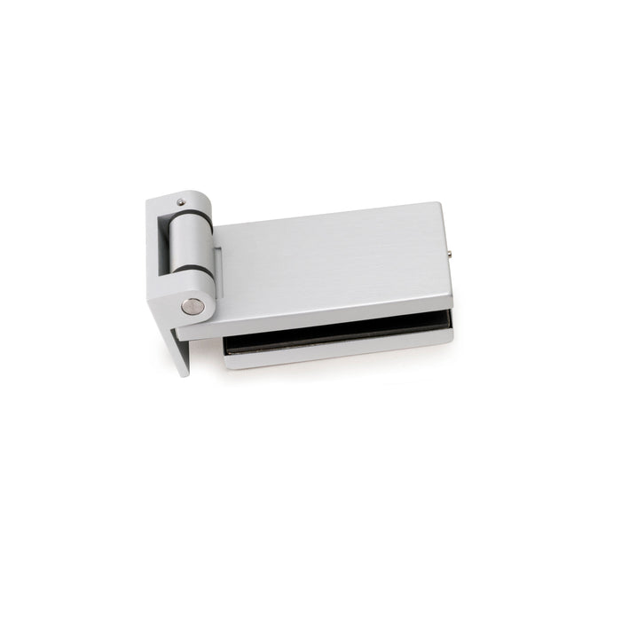 Scharnier Glastür Blende, horizontales Scharnier 40mm Spatel, 8-12mm Tür, Aluminium Stahl, grau metallic