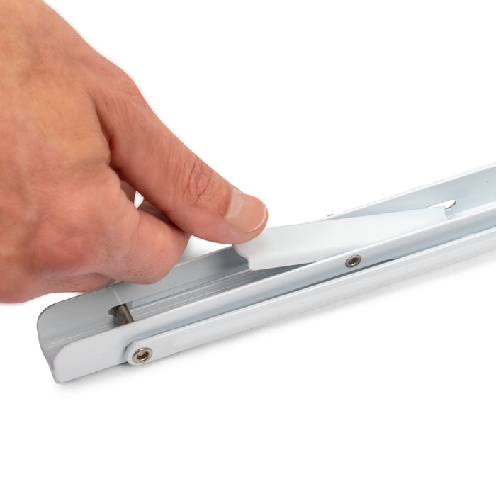 Emuca Satz Klappbarer Stützen, L 403mm, Stahl, Weiß lackiert