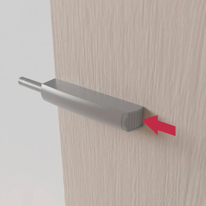 Kit von 10 Druckverschluss Push Lite zum Schrauben, verstellbar, L 80mm, Stoßdämpfer, Kunststoff, Grau