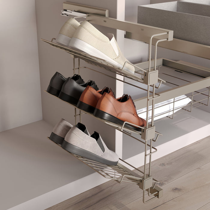 Emuca | Ausziehbares seitliches Schuhregal Schränke begehbare Kleiderschränke Hack, Rechts