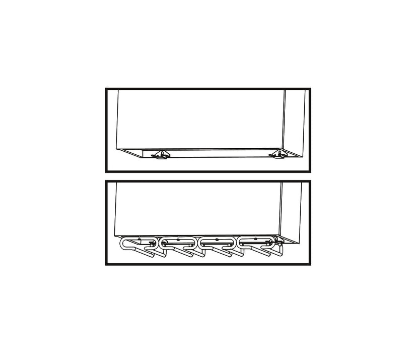 Glashalter, 4-zeilig, L 280mm, Stahl, Verchromt