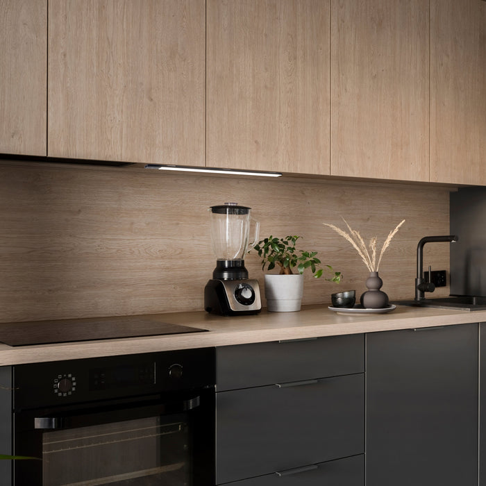 USB wiederaufladbare LED-Wandleuchte Kaus Black Näherungssensor, L240mmKunststoff Aluminium, Schwarzer Metallic-Lack