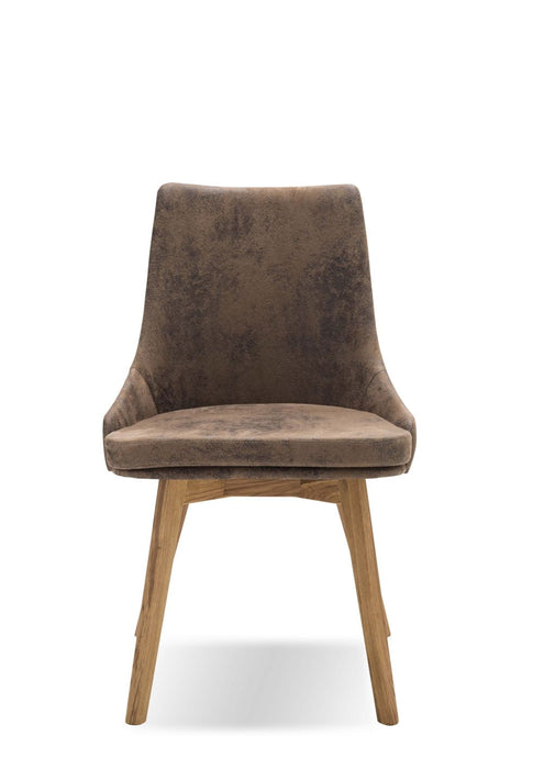 Gradel | Stuhl | 213 | Stuhl Larissa Mikrofaser braun | 58x92x61 | Wildeiche natur