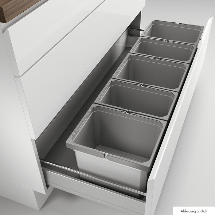 Naber | Cox® Box 235 K 1200-5 Abfallsammler für vorhandene Auszüge Biodeckel hellgrau