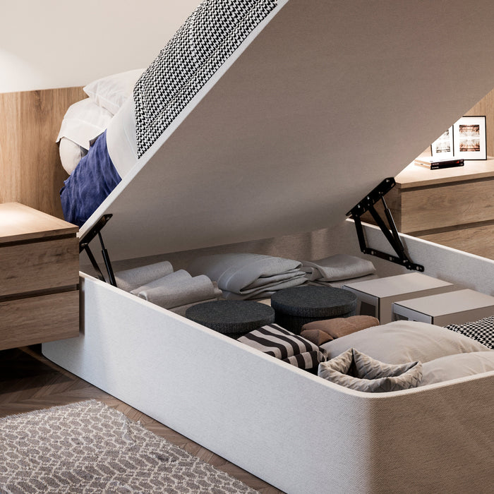 Emuca Satz Hebemechanismus-Set Kanapee-Bett, Frontöffnung, 135 cm Betten, Stahl, Schwarz lackiert