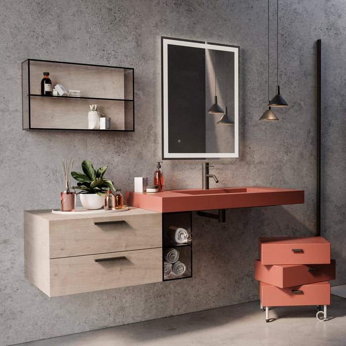 Emuca | Lot von 5 Möbelgriffe Bremer, L160mm, 128mm Achsenabstand, Aluminium, schwarz eloxiert