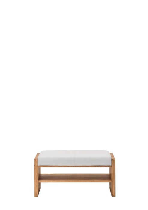 Gradel | Domus | 3773 | Bank | 88x44x42 | Wildeiche | Glas weiß satiniert