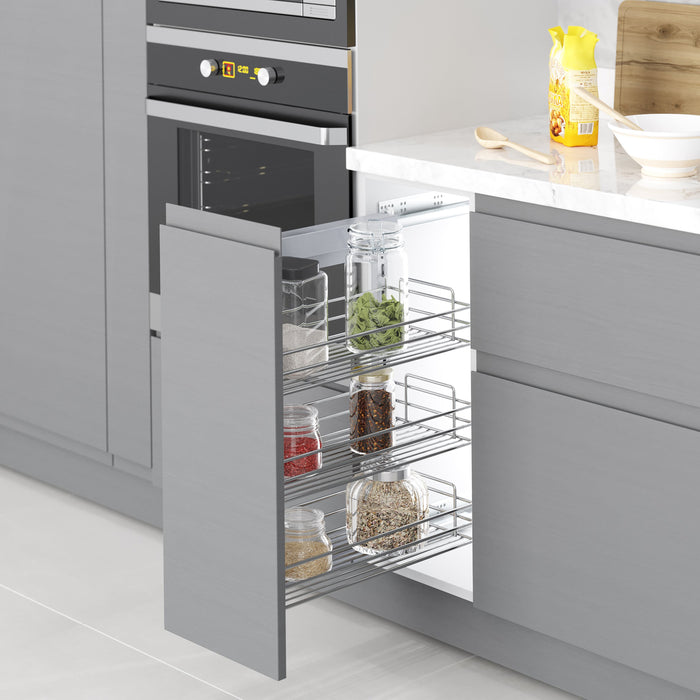 Auszugswagen Suprastar Schließautomatik, Modul 400mm, Stahl, Verchromt