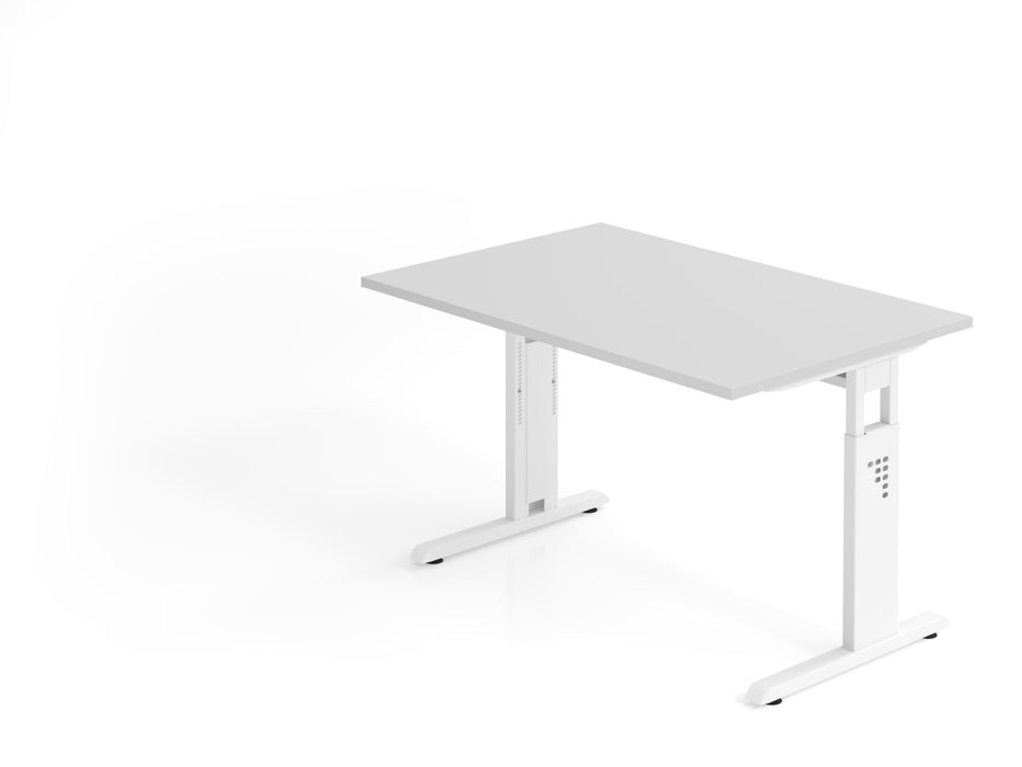Hammerbacher | Schreibtisch C-Fuß 120x80cm Grau / Weiß