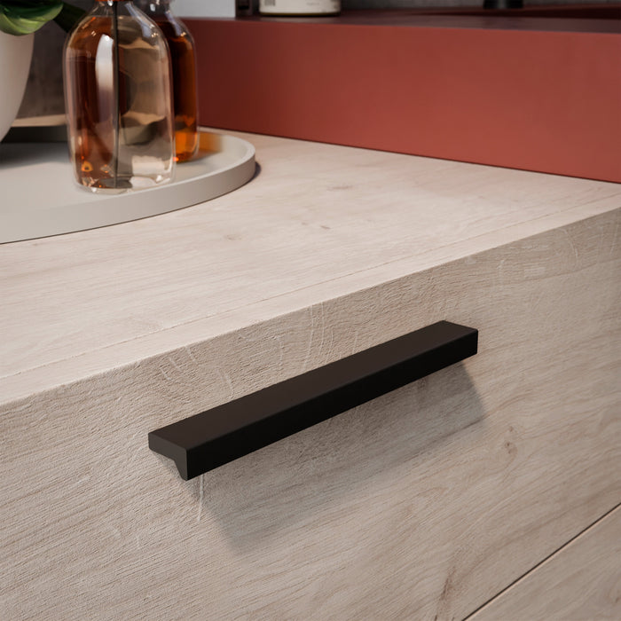 Emuca | Lot von 5 Möbelgriffe Bremer, L160mm, 128mm Achsenabstand, Aluminium, schwarz eloxiert