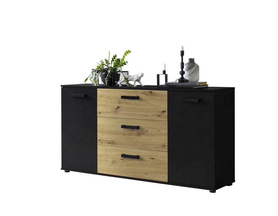Hometrend | DUO 084 Sideboard | Artisan Eiche/Schwarz / Schwarz/Artisan Eiche