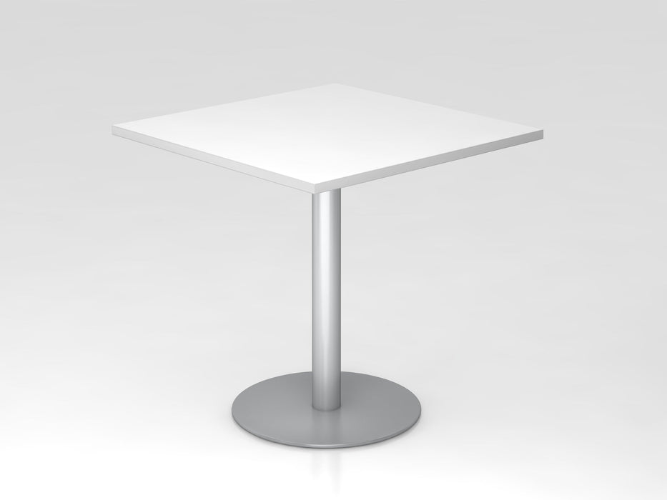 Hammerbacher | Besprechungstisch 80x80cm Weiß / Silber