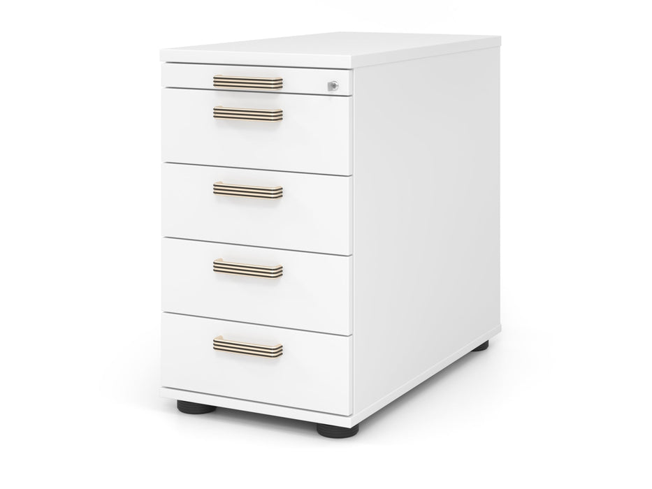 Hammerbacher | Standcontainer 80cm, 4Schub, Schloss SG Weiß