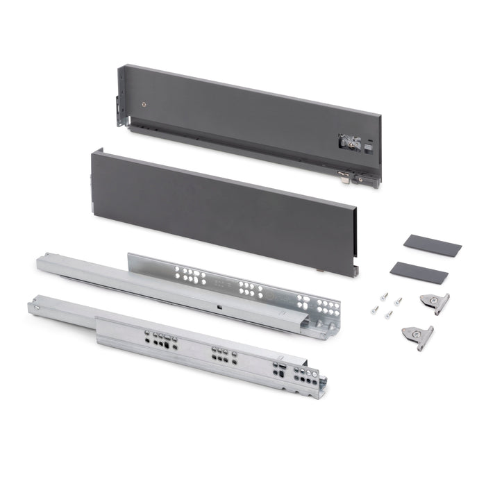 Aussenschublade Vertex 3D-Regelung, H 131mm, 40Kg, T 270mm, Stahl, Grau anthrazit