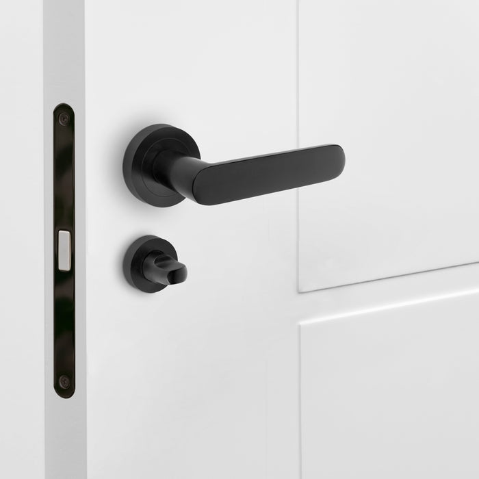 Emuca Satz von 5 Verurteilung re Rosette Innentüren, Durchmesser 35mm, Zamak, Schwarzer