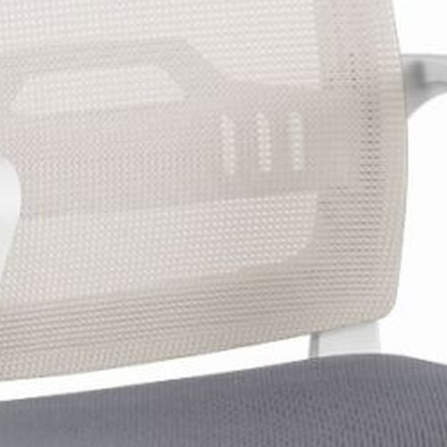 Drehstuhl | mySTUDIO mit Kopfstütze | Grau Silbergrau | Gestell Weiß