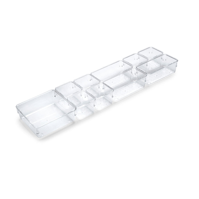 Emuca Organizer-Würfel-10er Cube Kit Schublade, Kunststoff, Transparent