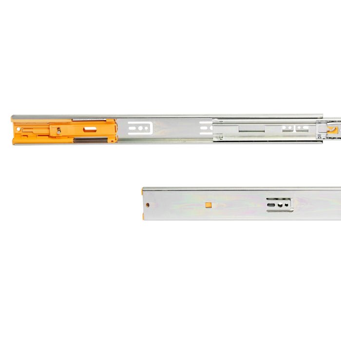 Emuca Satz kugelgelagerter Korpusschienen Schubladen Vollauszug, Schließautomatik, H 45mm, L 650mm, Stahl, Verzinkt