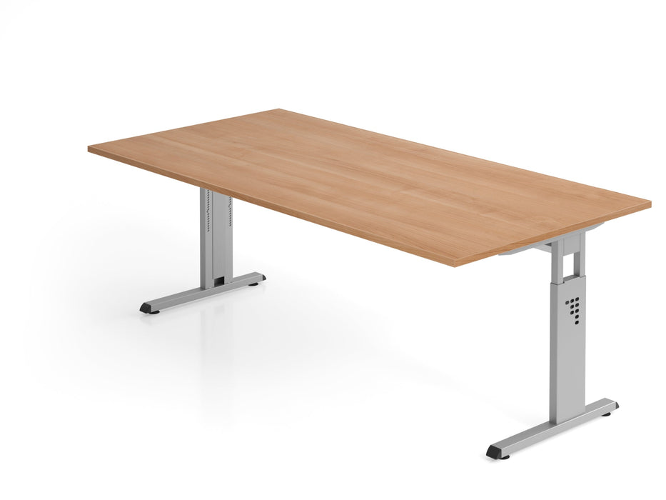 Hammerbacher | Schreibtisch C-Fuß 200x100cm Nussbaum / Silber