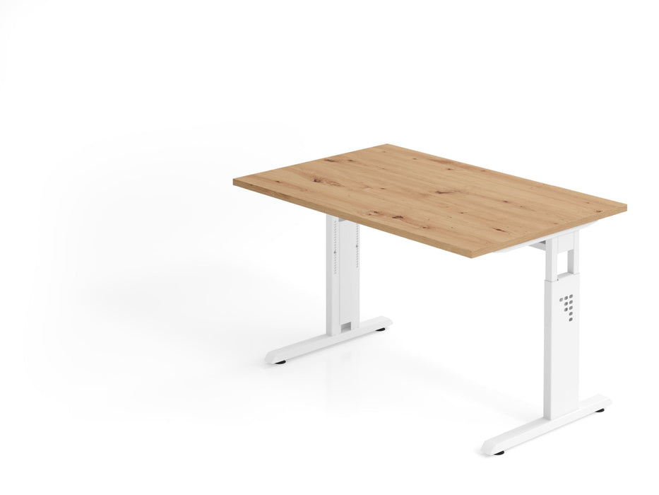 Hammerbacher | Schreibtisch C-Fuß 120x80cm Asteiche / Weiß