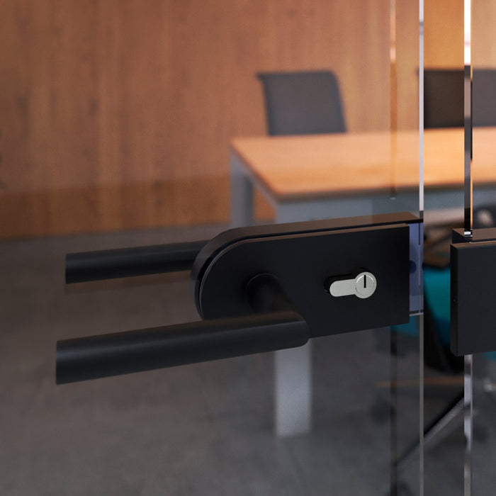 Türgriffe Innentüren, Türgriffe Glastürschlösser, L-R Modell, Aluminium, Schwarz lackiert