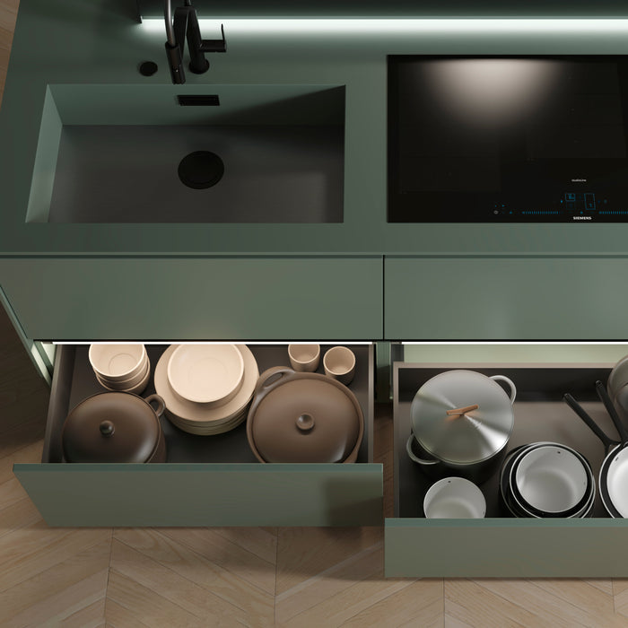 Aussenschublade Vertex 3D-Regelung, H 178mm, 40Kg, T 550mm, Stahl, Anthrazitgrau