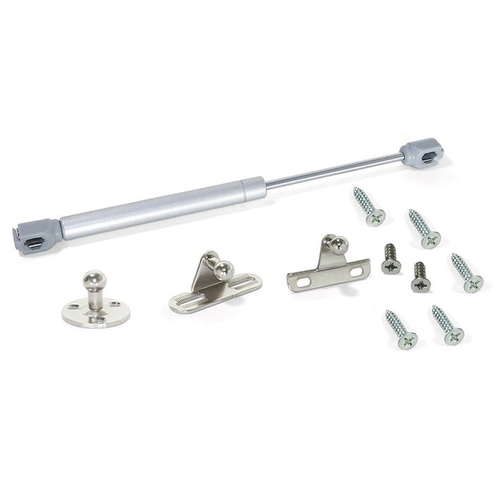 Kit von 10 Kolben H Klapptür, 8kg, 80mm Lauf, Halterungen, Stahl Kunststoff, Metallic Grau